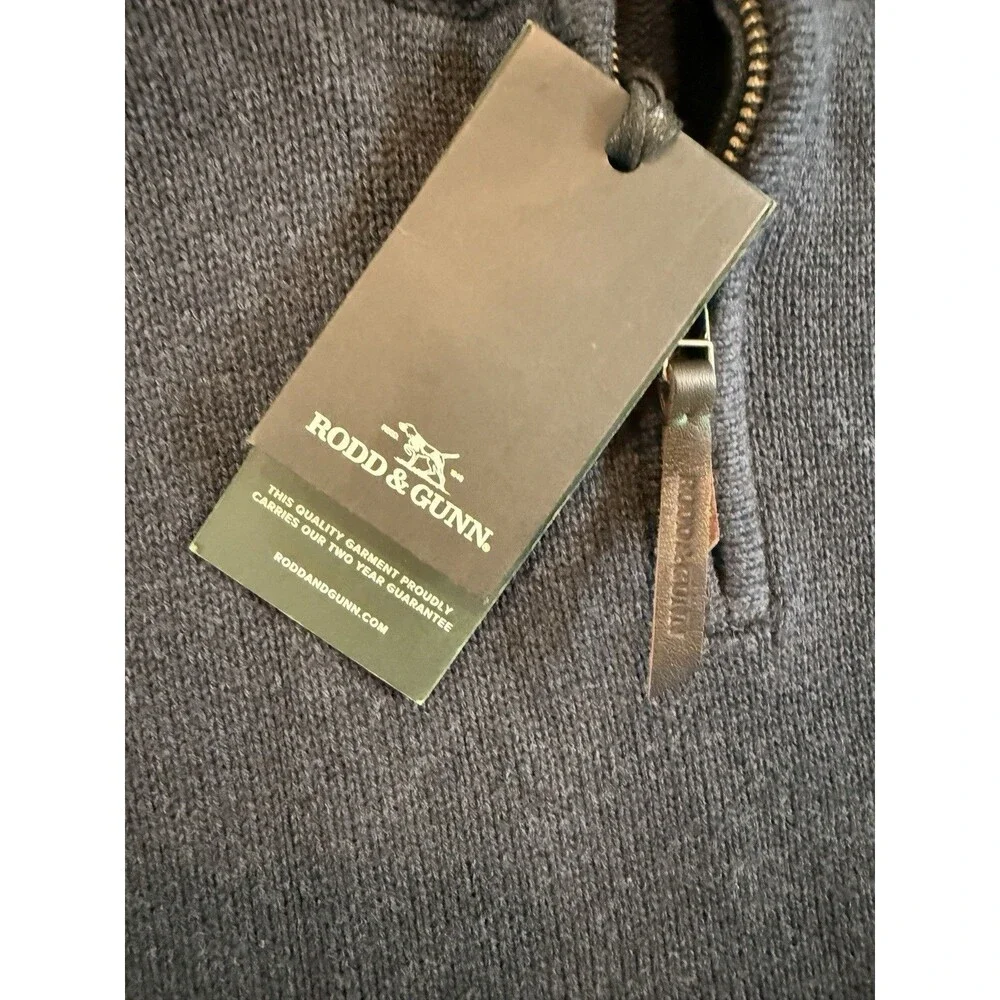 NWT Rodd&Gunn 1/4 Zip Mens 2XL Navy Half Zip 100% Cotton Casual Preppy